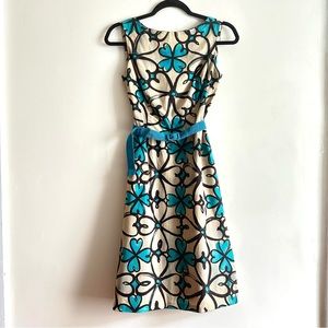 Moschino Cheap & Chic Italy Fit & Flare‎ Dress 6 Floral Sleeveless Pocket Belted